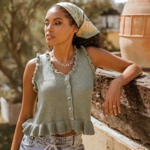 Böhme Sage Knit Ruffle Tank